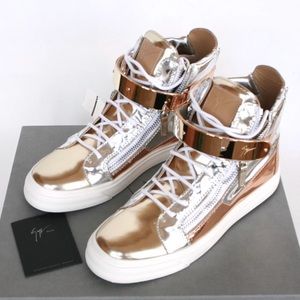 MENS METALLIC GIUSEPPE ZANOTTI HIGH TOP SNEAKERS